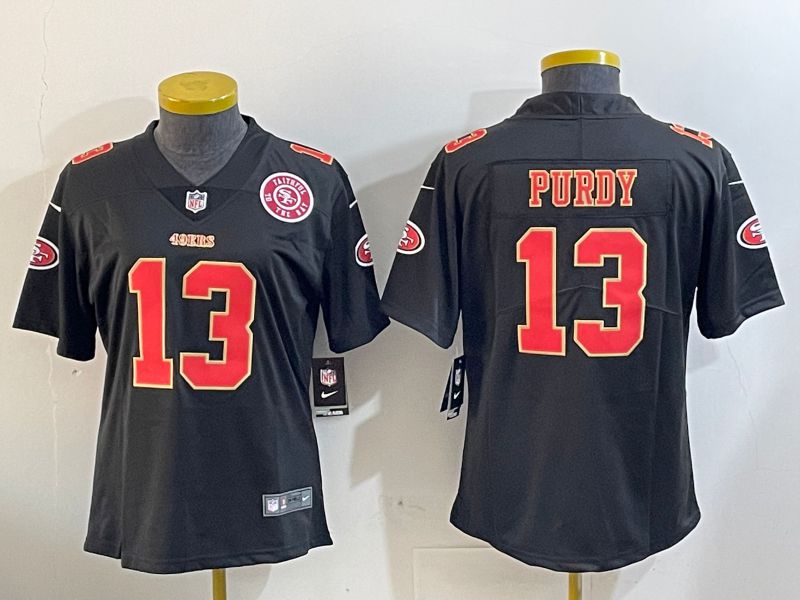 Women San Francisco 49ers #13 Purdy Black Gold 2024 Nike Vapor Limited NFL Jersey style 12021